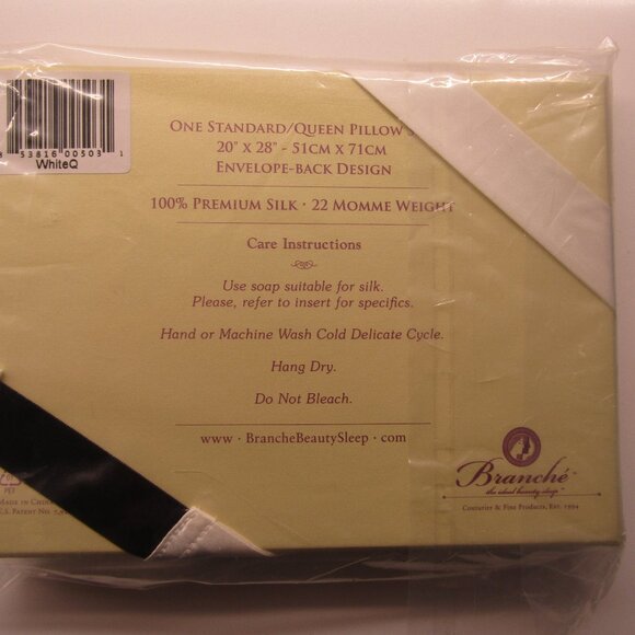BRANCHE White Silk Charmeuse 20" X 28" Standard/Queen Pillow Case--NIB - Picture 3 of 5